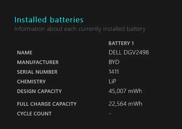 Battery report